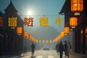 悬疑片《锈色黎明》横版剧照，废弃工厂铁门上的斑驳锈迹