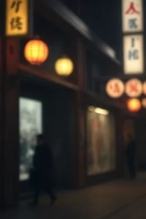 悬疑片《无声回响》海报，雨夜监听室里的剪影与耳机线