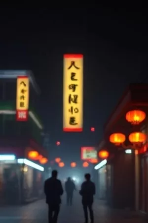 文艺片《玻璃钟摆》海报，老式钟表店内悬垂的透明钟摆