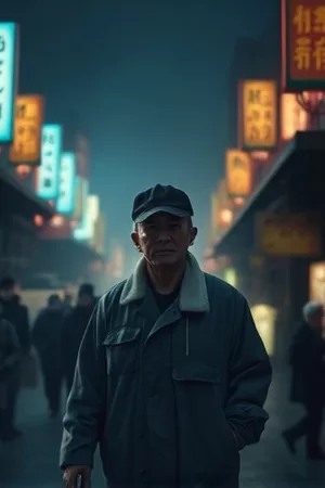 科幻片《牧星人》海报，草原夜空下的天文望远镜与银河